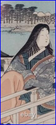 Utagawa Hiroshige Triptych- Eight Views of Omi Province as Seen from Ishiyama
