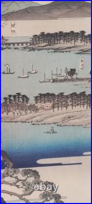 Utagawa Hiroshige Triptych- Eight Views of Omi Province as Seen from Ishiyama