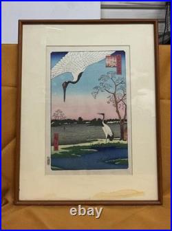 Utagawa Hiroshige Ukiyo-e Woodblock Print 100 Famous Views of Edo Cranes Edo