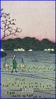 Utagawa Hiroshige Ukiyo-e Woodblock Print 100 Famous Views of Edo Cranes Edo
