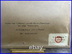 Utagawa Hiroshige Vintage 1930's Japanese Woodblock Print'Kambara in Snow