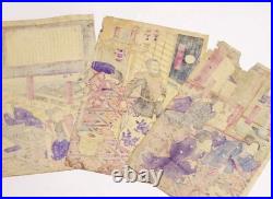 Utagawa Japanese Woodblock Print Meiji Triptych Saigo Farewell Ukiyo-e