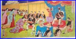 Utagawa Kunimasa Ukiyo-e Woodblock Print Triumphal Return Qing Army Meiji
