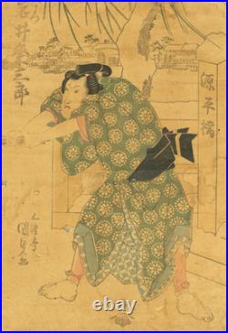Utagawa Kunisada (1786-1865) Woodblock prints 2pcs / Iwai Kumesaburo