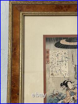 Utagawa Kunisada I, Japanese woodblock print antique Toyokuni III Framed