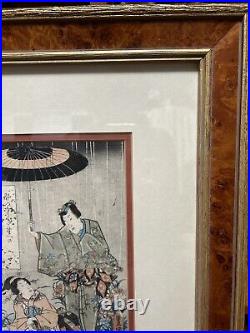 Utagawa Kunisada I, Japanese woodblock print antique Toyokuni III Framed