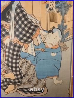 Utagawa Kunisada -Japanese Woodblock Print, Kabuki Actors. From The 1850's