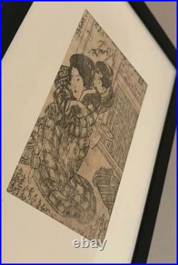Utagawa Kunisada Town Girls Ukiyo-e Japanese Woodblock Print Framed