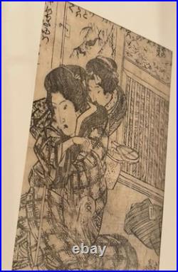 Utagawa Kunisada Town Girls Ukiyo-e Japanese Woodblock Print Framed