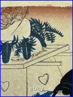 Utagawa Kuniyoshi Original Japanese Woodblock Print Edo Period Samurai Scene