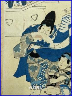 Utagawa Kuniyoshi Original Japanese Woodblock Print Edo Period Samurai Scene