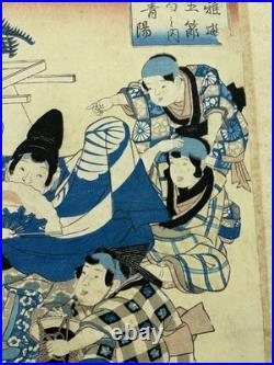 Utagawa Kuniyoshi Original Japanese Woodblock Print Edo Period Samurai Scene