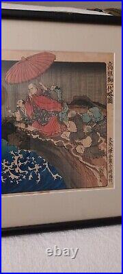 Utagawa Kuniyoshi Woodblock Print Prayer for Rain at Ryozen-ga-saki