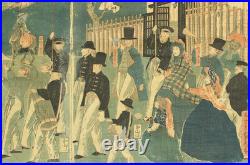 Utagawa Sadahide (1807-1879) Original Woodblock prints / Yokohama Port on Sunday