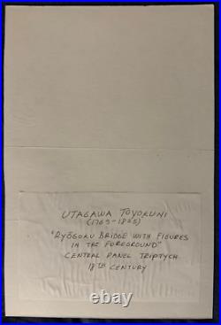 Utagawa Toyokuni I Antique Woodblock Circa 1800 Ryogoku Bridge Japan