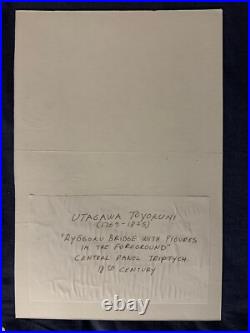 Utagawa Toyokuni I Antique Woodblock Circa 1800 Ryogoku Bridge Japan