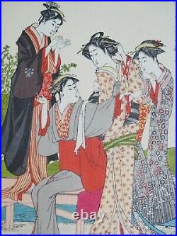 Utamaro (1753 1806) Japanese Woodblock Print by Uchida Art Co. Vintage Repro