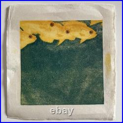 VTG 1930s Japanese Inspired Original Woodblock prints Fish Ocean Reefs 8x8