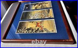 VTG Triptych Japanese Woodblock Prints Benji Asada Paintings Rice Paper FRAMED