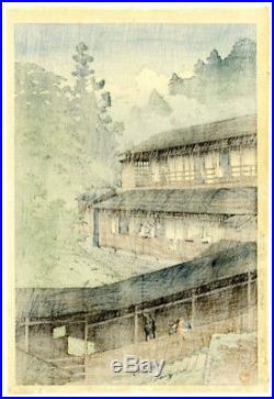 Very Fine! 1941 Kawase Hasui Sakunami Spa Original Japanese Woodblock Print