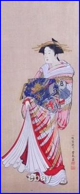 Vintage 1907 Woodblock Print Ukiyo-e Art Collection Illustration 117 Geisha F/S