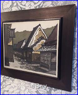 Vintage 1977 Framed Japanese Woodblock Print Signed Seeichiro Konishi LE 113/170