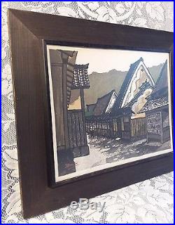 Vintage 1977 Framed Japanese Woodblock Print Signed Seeichiro Konishi LE 113/170