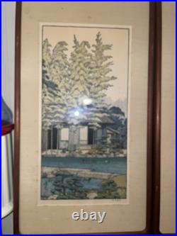 Vintage 2 Toshi Yoshida Wood Block Prints (Plum Tree)(Bamboo) Friendly Garden