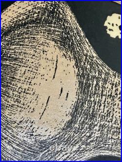 Vintage 50's Kaoru Kawano Tanpopo Japanese Woodblock Print Girl & Flowers Signed