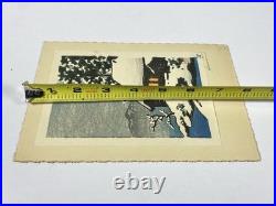 Vintage Hasui Kawase Japanese Woodblock Print Titled Snowy Cottage Rare
