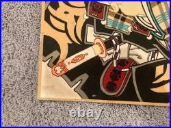 Vintage Japanese Kabuki Woodblock Style Print Samurai Warrior Art Poster