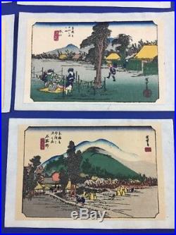 Vintage Japanese Wood Block Prints Set of 10 Landscapes