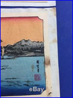 Vintage Japanese Wood Block Prints Set of 10 Landscapes