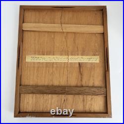 Vintage Japanese Woodblock Original Print 1830-1860 Edo-Meiji Era Wooden Frame