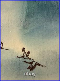 Vintage Japanese Woodblock Print Huangshan Mountain Scene by Sasa Ogi