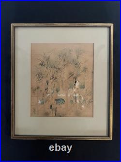 Vintage Japanese Woodblock Print The Heroine Yugiri by Shima Seien Framed