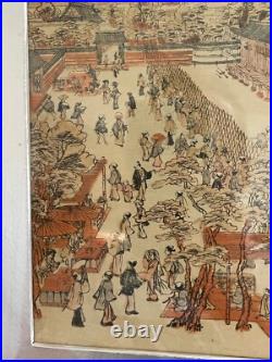 Vintage Japanese Woodblock Print Utagawa Toyoharu Sanjusangendo Kyoto RecutBlock Vintage Japanese Woodblock Print Utagawa Toyoharu Sanjusangendo Kyoto RecutBlock
