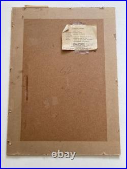 Vintage Kaoru Kawano Japanese Woodblock Print MCM Girl In Forest Original