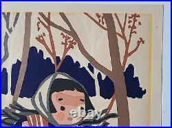 Vintage Lot 3 Japanese Kiyoshi Saito (1907-1992) Woodblock Print Children Signed
