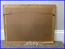 Vintage Ohno Bakufu Planting Rice in Rain Japanese Woodblock Print Matted Framed