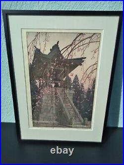 Vintage Signed Toshi Yoshida Heirinji Temple Bell Japanese Woodblock Art Print