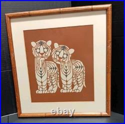 Vintage Toshijiro (Nenjiro) Inagaki Woodblock Print-Tiger Cubs Signed & Numbered
