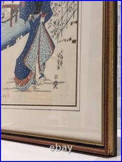 Vintage Ukiyo-e Framed Woodblock Print, RARE Japanese Cultural Art Decor Gifts