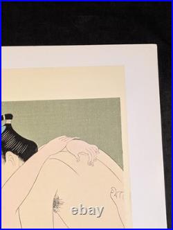 Vintage Utagawa Toyohara Shunga Japanese Woodblock Showa Recut