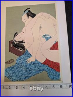 Vintage Utagawa Toyohara Shunga Japanese Woodblock Showa Recut