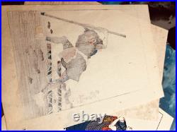 Vintage Woodblock Prints 3 Worriers Tattoos And Blood