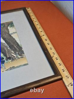 Vtg Bisen Fukuda Bridge Heaven Woodblock Print 21x17