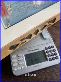 Vtg Framed Set Of 2 Hiroshige Woodblock Prints Antique Japan Tatsuta Mt. & River