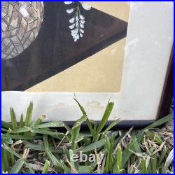 Vtg JAPANESE WOODBLOCK PRINT BAKUFU OHNO 1950 FLOWERS IN BASKET Pair