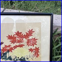 Vtg JAPANESE WOODBLOCK PRINT BAKUFU OHNO 1950 FLOWERS IN BASKET Pair